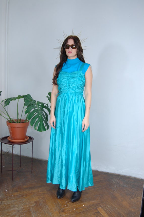 Vintage y2k shine baggy maxi wedding bright dress… - image 3