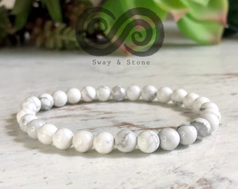 6mm White Howlite Bracelet