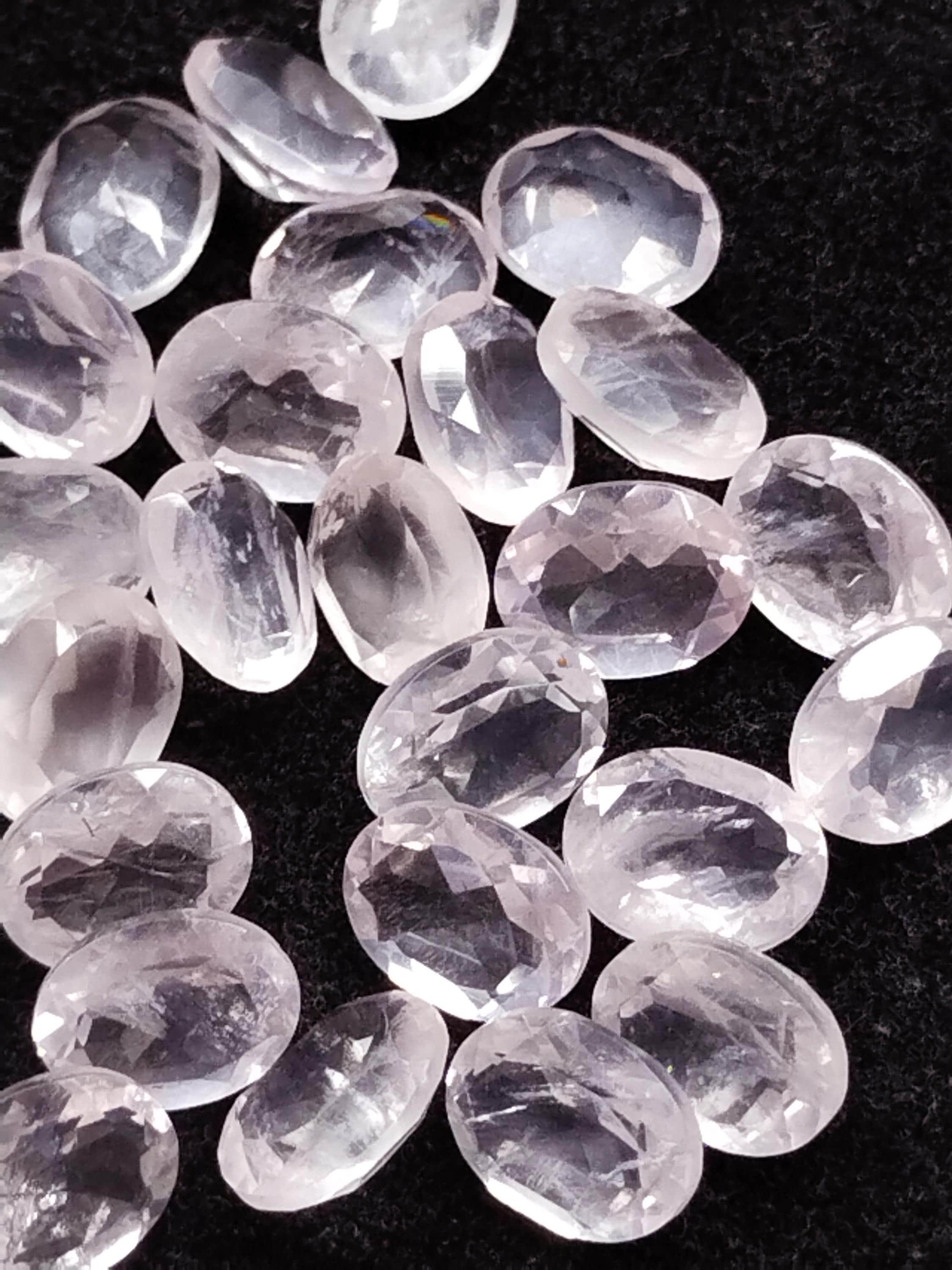 Natural Rose Quartz Faceted Calibrated Oval Jewellery Gemstone 4x6,5x7,6x8,7x9,8x10,9x11,10x12,10x14,12x16,13x18,15x20,16x22,18x25,20x30MM