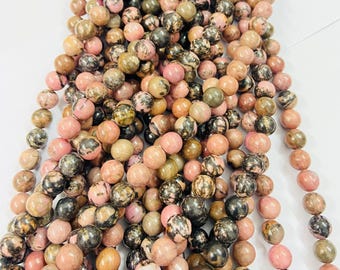 AAA Black Rhodonite Gemstone Beads – 15.5 inch Strand, 4-10mm