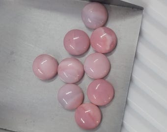 Peruvian Pink Opal Cabochon Round Calibrated Jewellery Making Loose Cabochons 5,6, 7, 8, 9, 10, 11, 12,13,14,15,16,18,20,22,24,25 mm