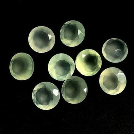 Natural Prehnite 3mm To 10mm Round Faceted Cut loose Gemstone BIG Mix Rarest 