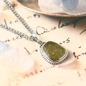 Natural moldavite stone pendant authentic certified 100% moldavite stone.