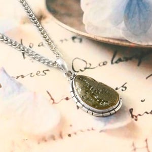 Natural moldavite stone pendant authentic certified 100% moldavite stone.