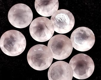 Natural Rose Quartz Faceted Round Gemstone, Calibrated Sizes