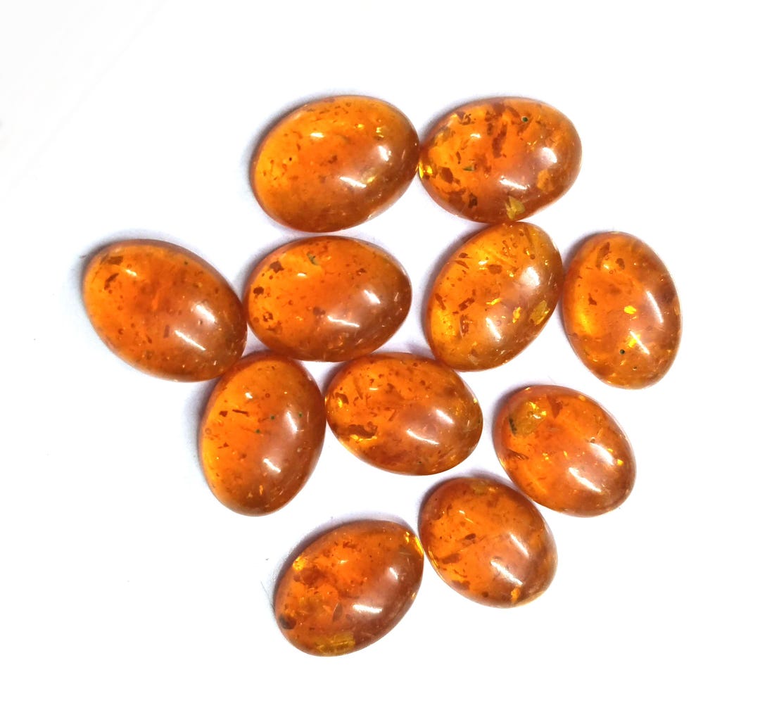 Baltic Amber Round Shape Loose Calibrated Flat Back Jewellery Cabochons ...