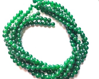 Green Onyx Beads for Jewellery Making – Natural Gemstone Smooth Rondelle Beads Size 4mm,5mm,6mm,8mm,10mm-Green Beads Strand Size 15.5 inch