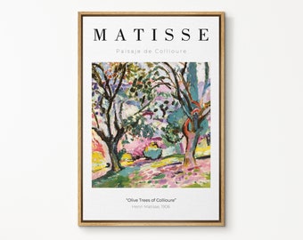 Henri Matisse landscape at collioure, Matisse canvas wall art, Modern framed art for bedroom, living room and dining room (with hanging kit)