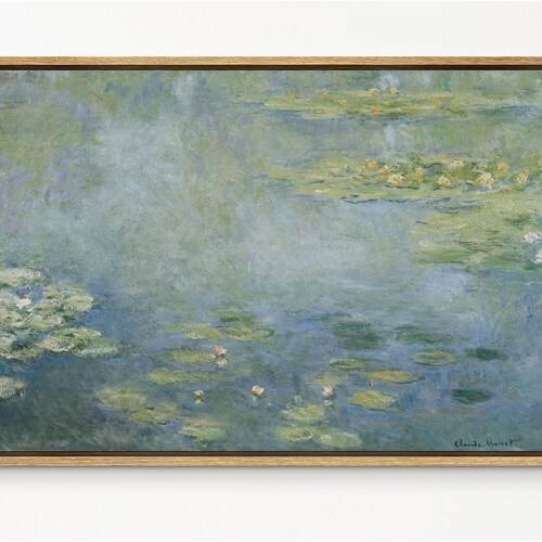 Claude Water Lilies Print Canvas Wall Art Reproduction Etsy
