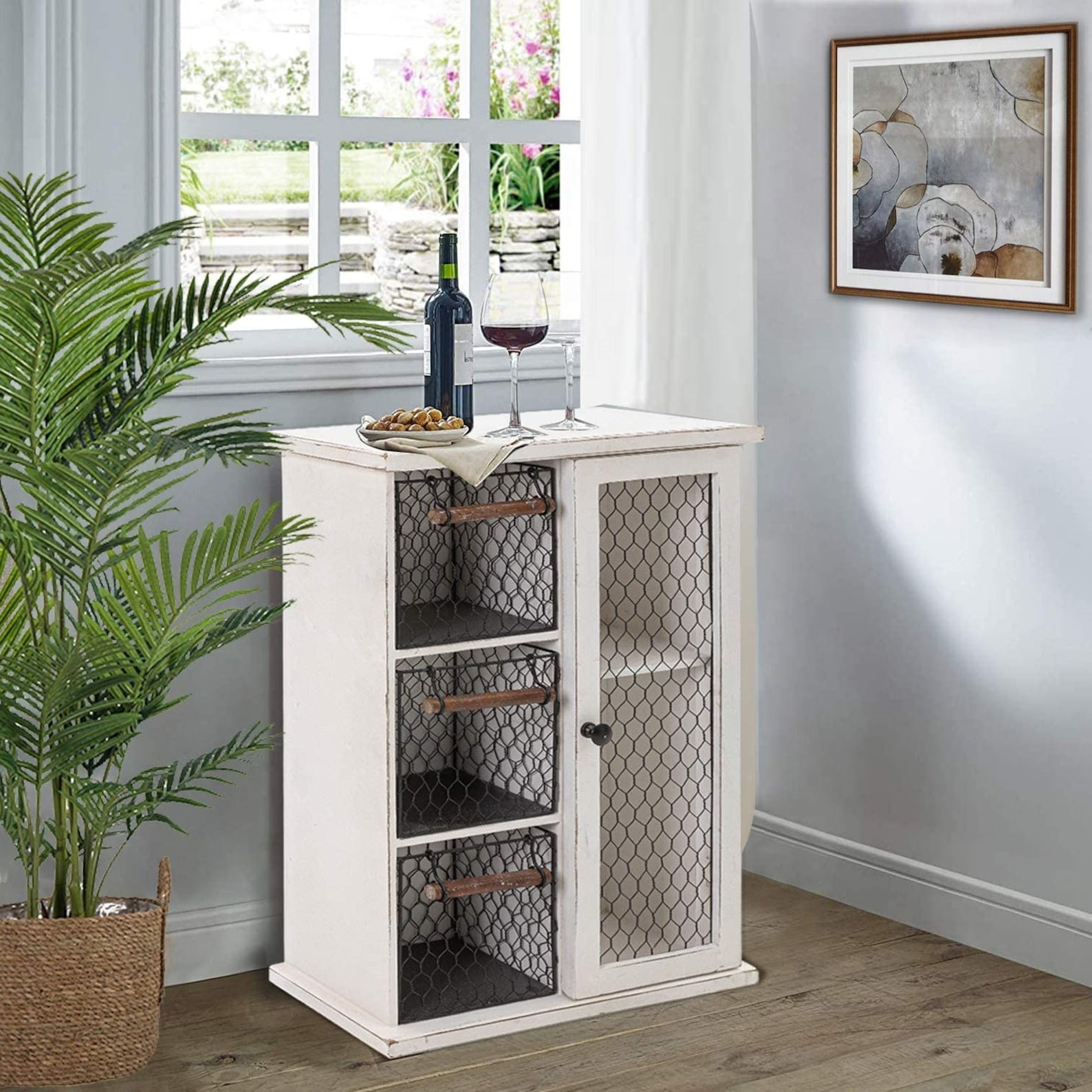 White 2021 Farmhouse Wall Bar Storage Etsy