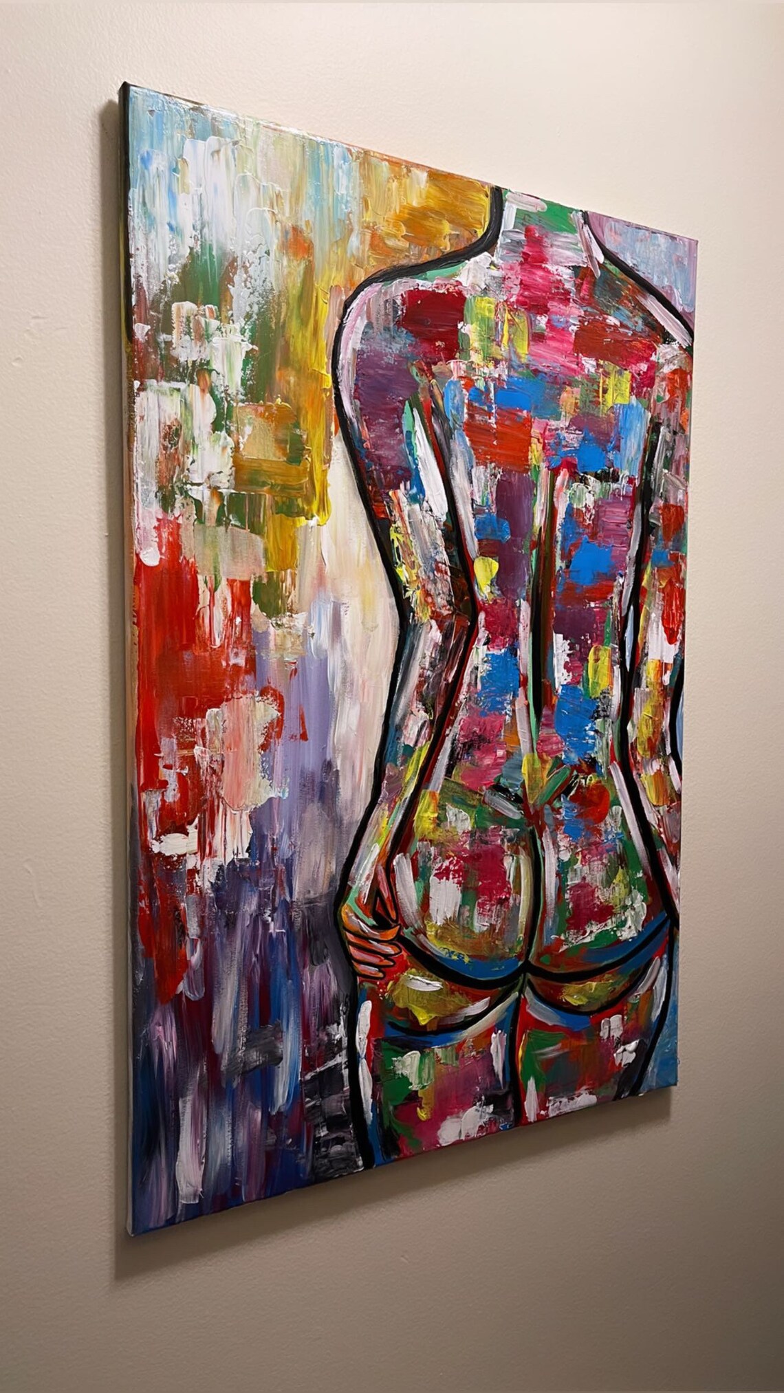 Acrylic Abstract Body Painting on Canvas Etsy