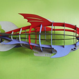 Steampunk Luftschiff - 3D-Muster zum Schneiden von Papier. PDF, SVG, Luftschiff,Zeppelin, etc.
