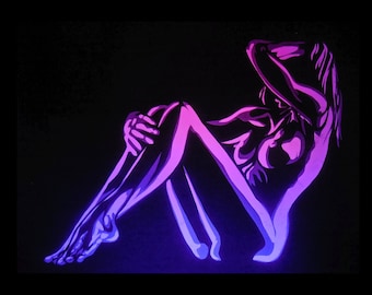 Silhueta luminosa de uma caixa de sombra de menina sentada PDF, SVG
