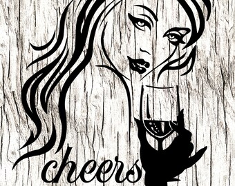Cheers, Cheers party sticker, stickers for cups, T-shirts