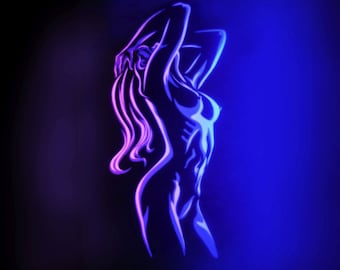 Silhouette of a girl - templates for a light box