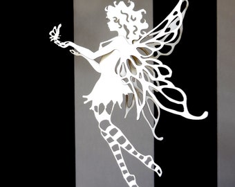 Fairy girl-3D pattern for cutting paper. SVG