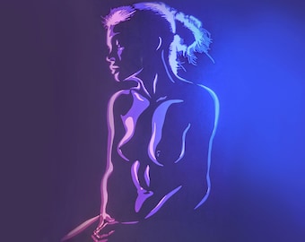 Retrato de uma senhora sentada - modelos para uma caixa de luz