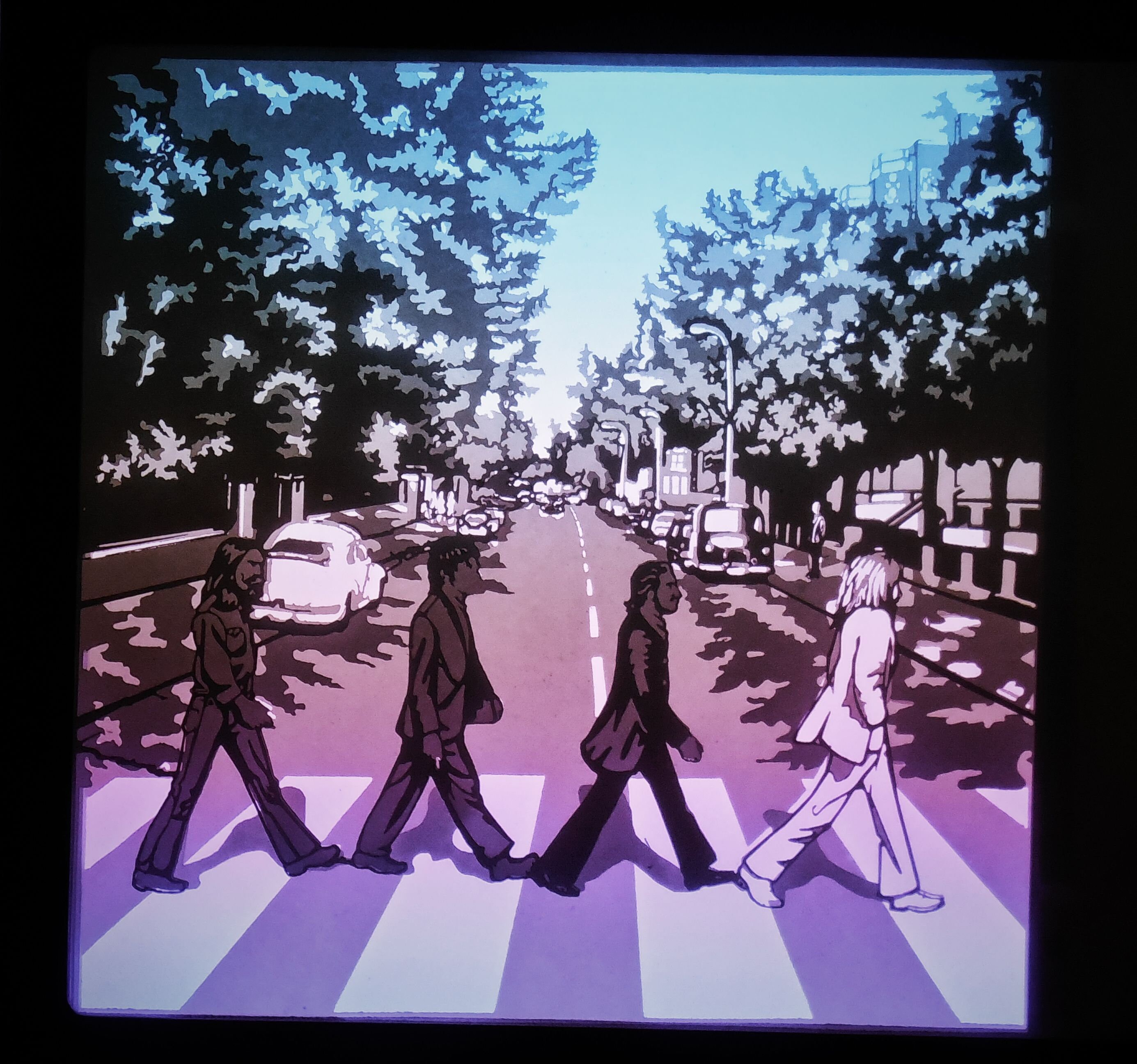 Beatles Abbey Road Light Box Template: 3D Shadow Box (digital