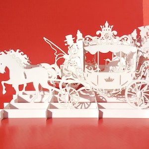 Royal stroller - 3D folding template for cutting paper. PDF, SVG, and others