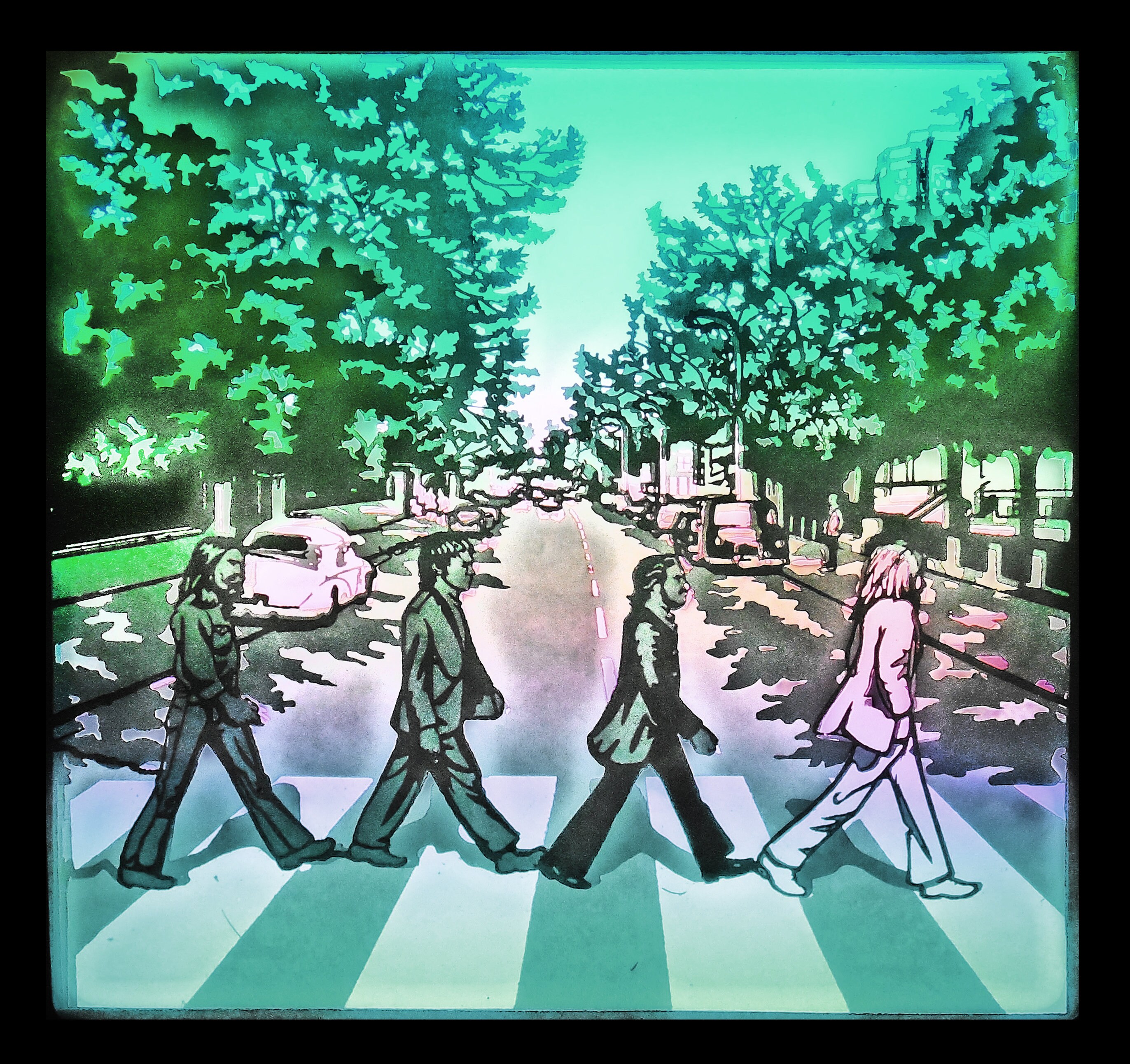 Beatles Abbey Road Light Box Template: 3D Shadow Box (digital