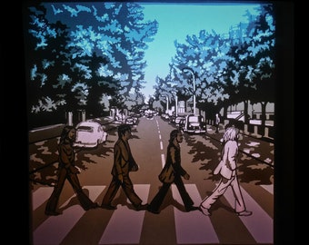 Beatles Abbey Road Light Box Template: 3D Shadow Box (digital