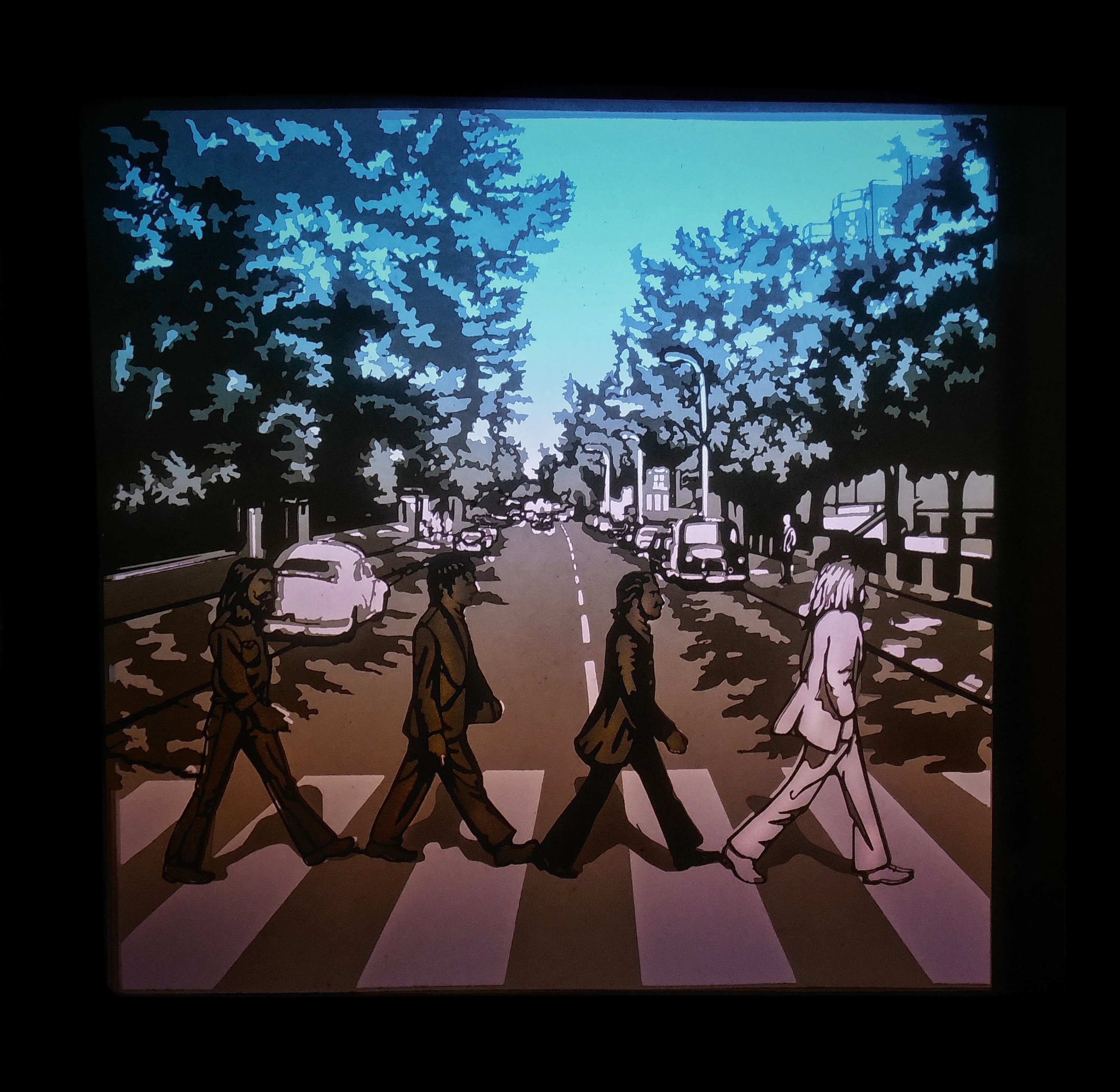 Beatles Abbey Road Light Box Template: 3D Shadow Box (digital