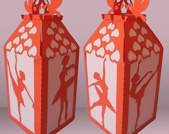 Lanterna de balé 3D, modelo de lanterna de papel,