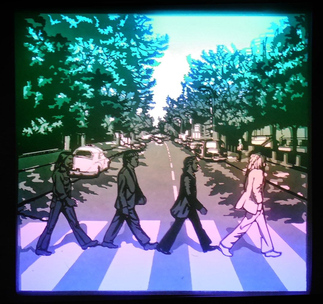 Beatles Abbey Road Light Box Template: 3D Shadow Box (digital