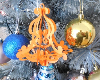 3D Christmas Bell Ornament: Papercraft Template (Digital Download)