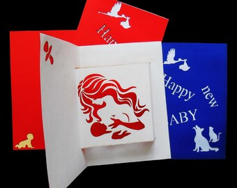 Modelo de cartão de felicitações para novo bebê: SVG, PNG, PDF (download digital)