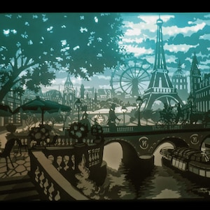 Les lumières de Paris gabarit de découpe papier caisson lumineux SVG image 7