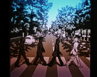Beatles Abbey Road Light Box Template: 3D Shadow Box (digital