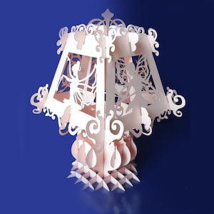 Decorative fairy lamp, SVG openwork lamp, LED party lamp, Paper lamp template