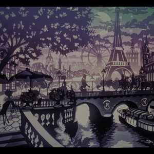 The lights of Paris-paper cutting template-light box-SVG image 8