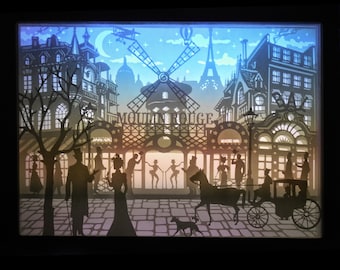 Paris Moulin Rouge V2, lightbox template SWG, Cabaret , French Cancan, emblem of Paris