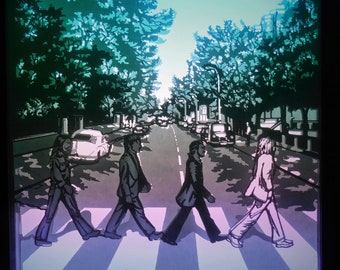 Beatles Abbey Road Light Box Template: 3D Shadow Box (digital