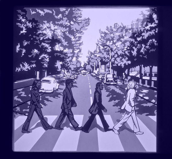 Beatles Abbey Road Light Box Template: 3D Shadow Box (digital