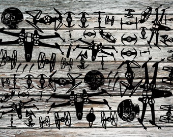 スター・ウォーズの航空機クリップアート、CNCレーザーカットファイル（svg、png、pdf）