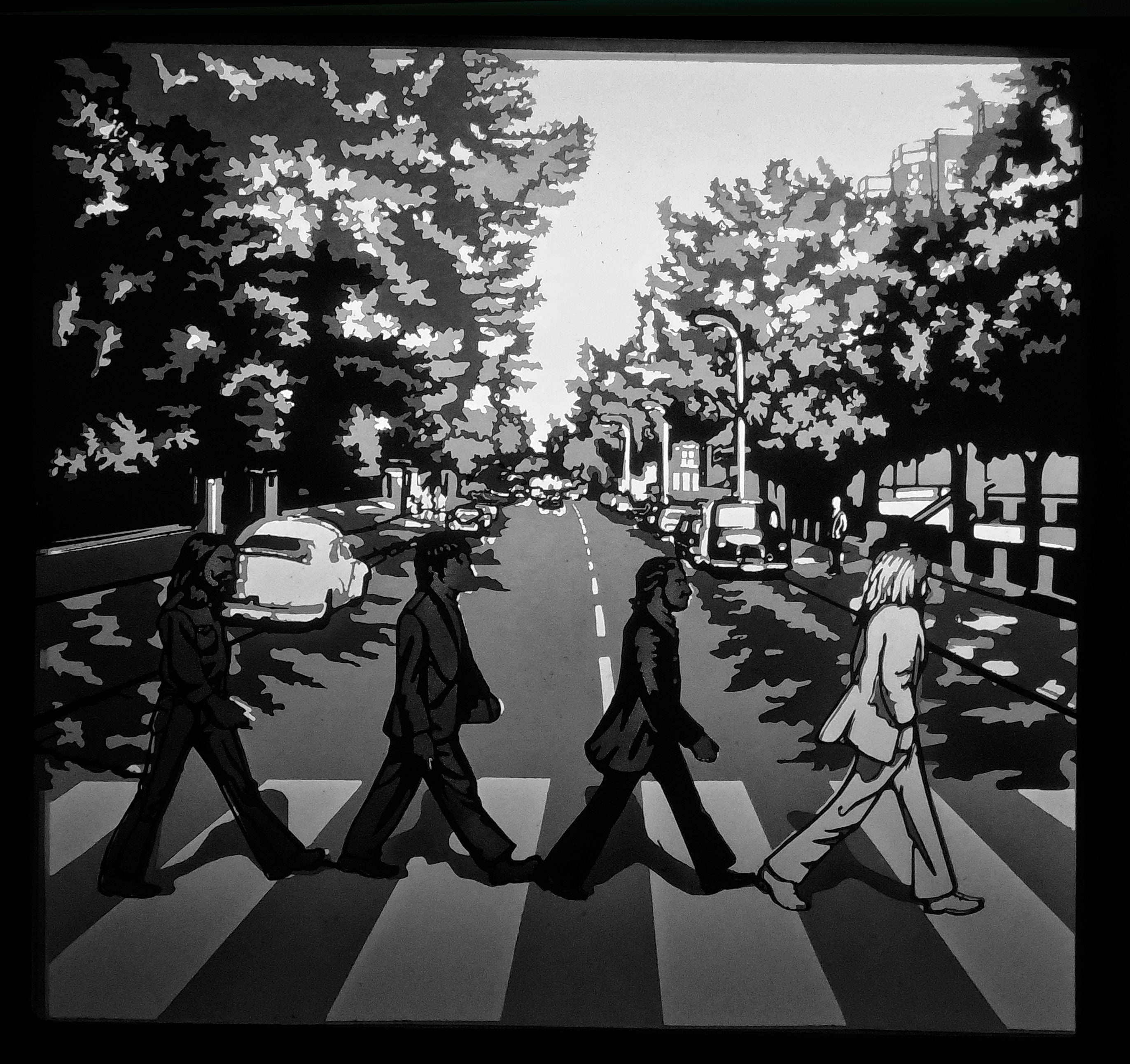 Beatles Abbey Road Light Box Template: 3D Shadow Box (digital