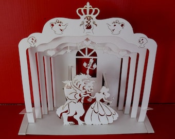 Beauty and the Beast 3D Arch, 3D Paper Cut Template, Digital Download