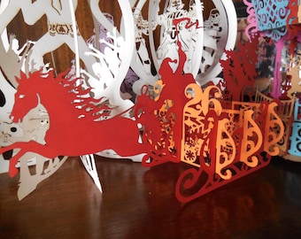 Modelo 3D de Trenó do Papai Noel para Decoração de Natal (Arquivos Digitais)