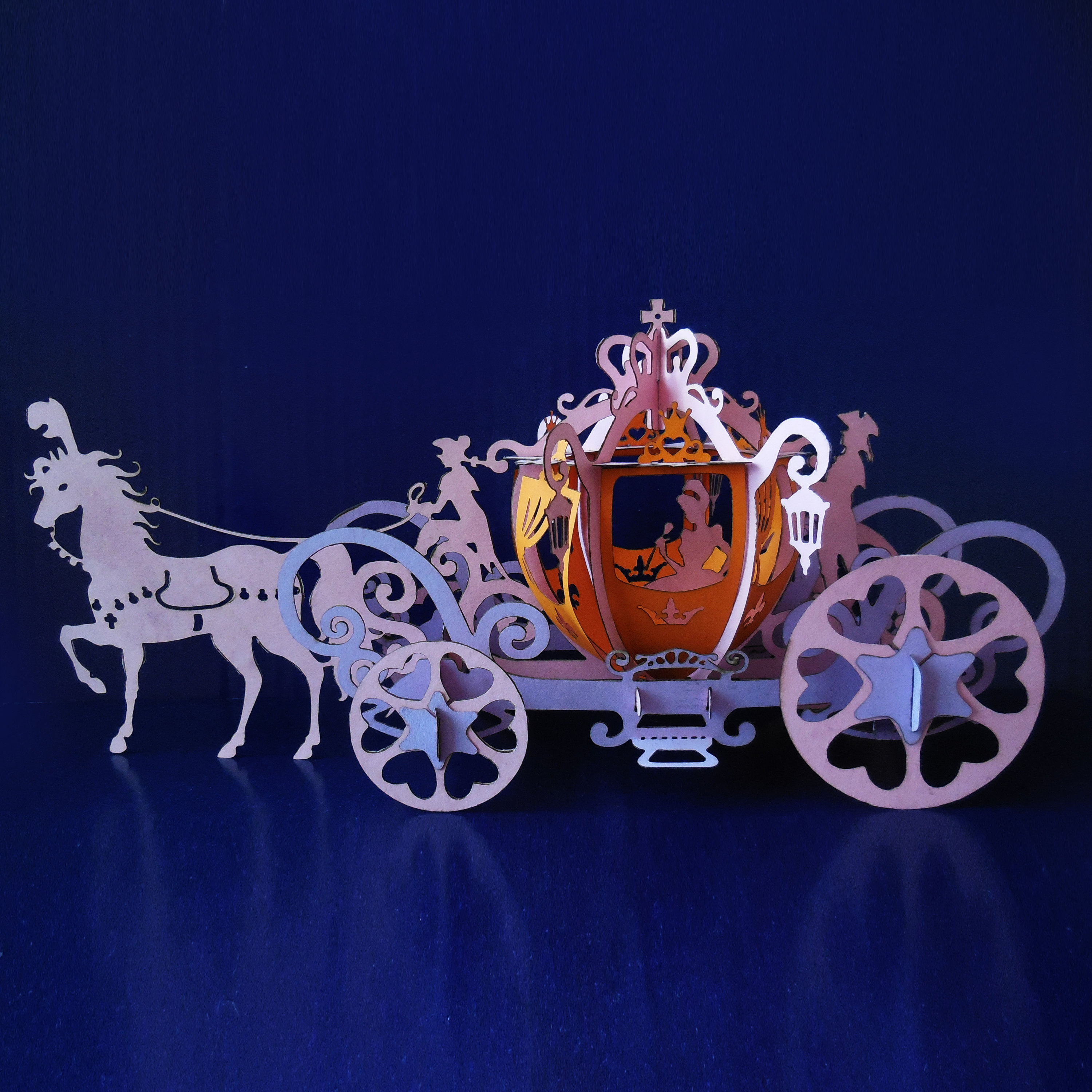 3D Pumpkin Carriage Paper Cutting Template (digital Download) - Etsy