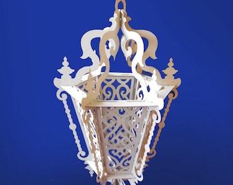 Modelo de lanterna de papel vitoriana 3D, SVG, PDF (Download digital)