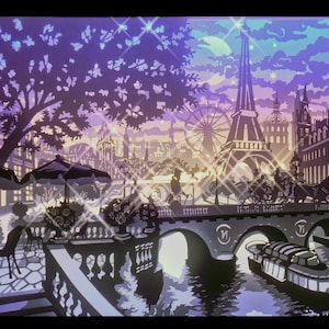 The lights of Paris-paper cutting template-light box-SVG image 4