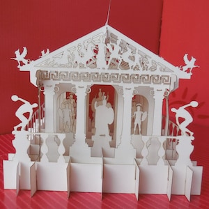 Parthenon - 3D Folding Template for Paper Cutting. PDF, SVG, - Etsy