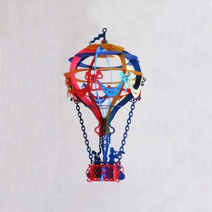 Palloncino volante Steampunk - modello 3D per tagliare la carta. PDF, SVG, EPS