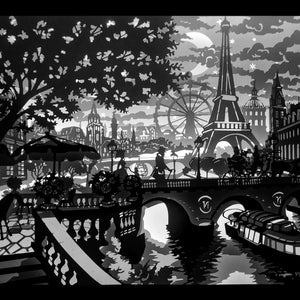 The lights of Paris-paper cutting template-light box-SVG image 9