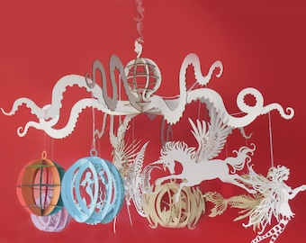 Decorative hanger - Octopus - template for cutting cardboard and plywood CNC