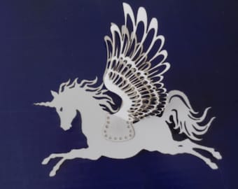 Flying Unicorn - paper cutting template - SVG