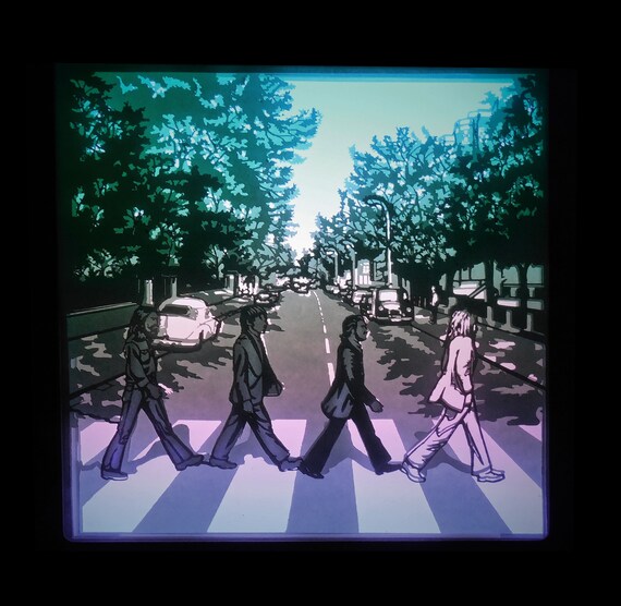 Beatles Abbey Road Light Box Template: 3D Shadow Box (digital